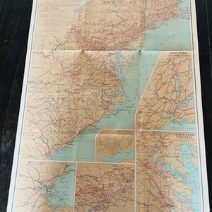 Elementary High School Memorabilia-decorbord 1931 Travel George Washington-kaart BC3
