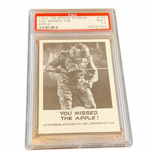 Horror Universal Monsters Trading Card Vintage 1961 Leaf Spook Stories Graded PSA 7,5 vtg #132 Creature from Black Lagoon Gemiste appel