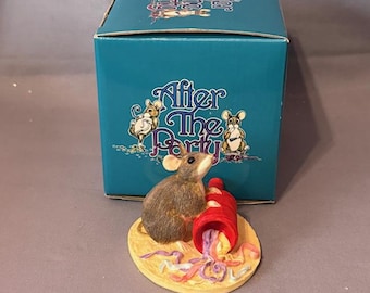 Figura de ratón vintage "After The Party Mice Munro", regalo antropomórfico popper