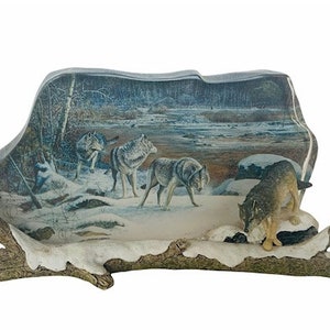 The Bradford Exchange Wolf Sculpture Figurine Noble Warriors Jerry Gadamus Wolves Pack decor gift Limited Edition retired Wilderness Masters
