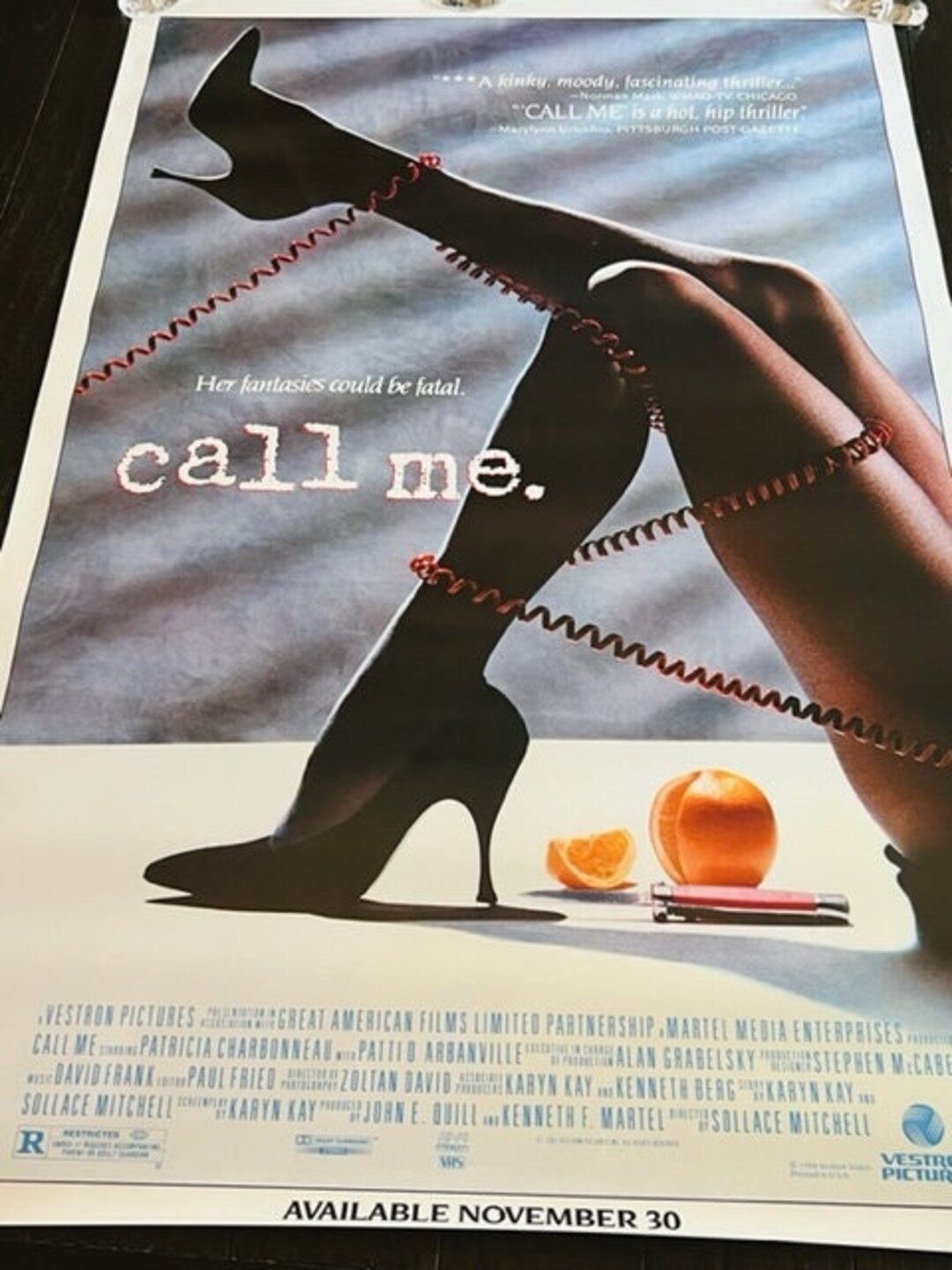 Movie Theater Cinema Poster Lobby Card 1987 Call Me Patricia Charbonneau Sex Leg Etsy