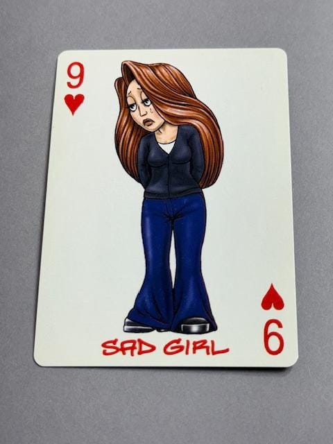 Vintage Homies Sad Girl Trading Card Poker Club Global Industries