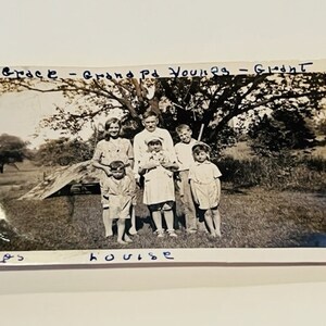 Antique Cabinet Card Photo Picture Photograph Creepy Haunted House ghost scary portrait Halloween ephemera vintage 1931 Youngs family