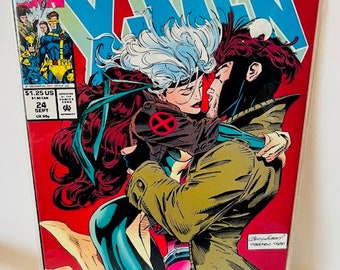 X-Men #24 Comic Book Marvel Super Heroes Vtg 1993 RARE Cover Gambit Rogue Kiss BC5