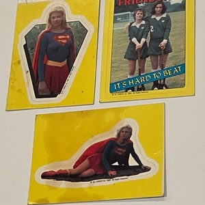 Supergirl Trading Card Sticker Lot 1984 DC Comics Topps Super Girl gelb hart