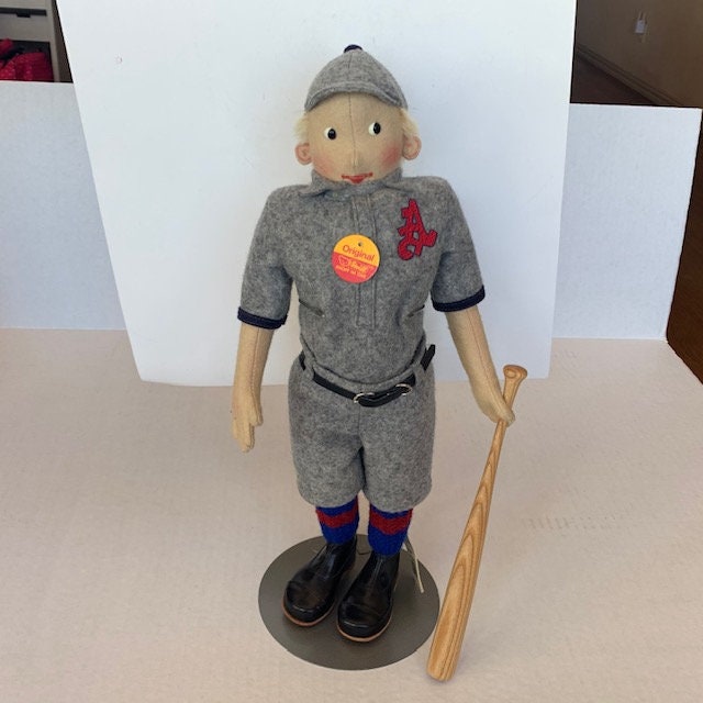 STEIFF BASEBALL PLAYER Vintage Plush Stuffed Animal Teddy Bear Toy