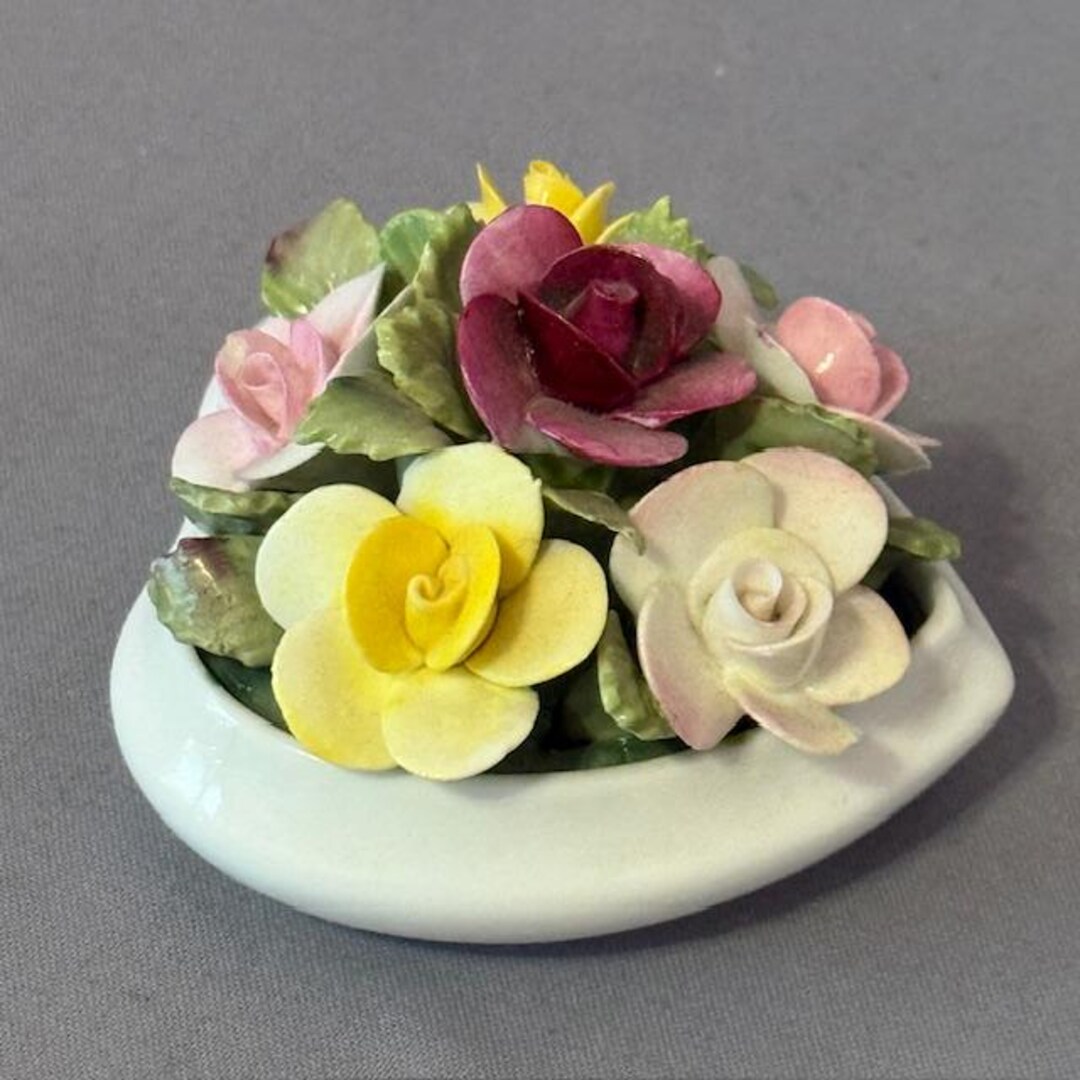 Vintage Coalport Porcelain Flowers Figurine Crown Staffordshire