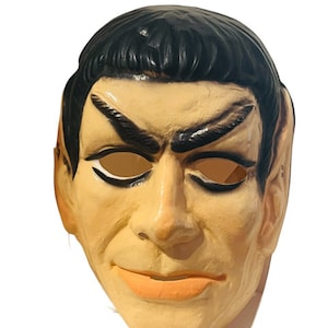 Star Trek Spock Halloween Costume Mask Vtg Ben Cooper 1976 Super Heroes sci fi AL1