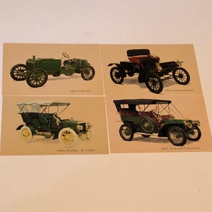 CARTOLINA ANTICA EPHEMERA Auto classica lotto misto carta da collezione post card non circolato diviso schiena stevens duryea modello B ford napier