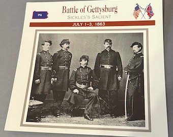 Vintage Civil War Card 1995 Atlas Military Battles Campaigns Gettysburg Sickles