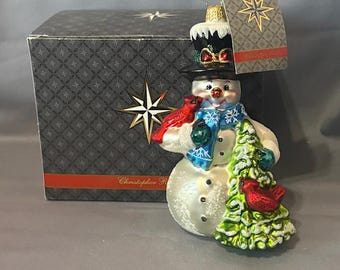 クリストファー・ラコ　ガラスオーナメント　テレビジョンからサンタクロース クリストファー ラドコ クリスマス オーナメント ガラス タグ