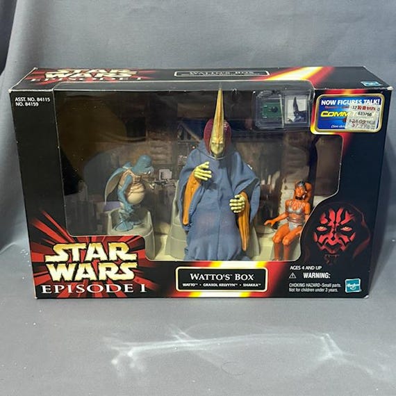 Wattos Box Graxol Kelvyyn Action Figures Star Wars 1999 Hasbro MOC