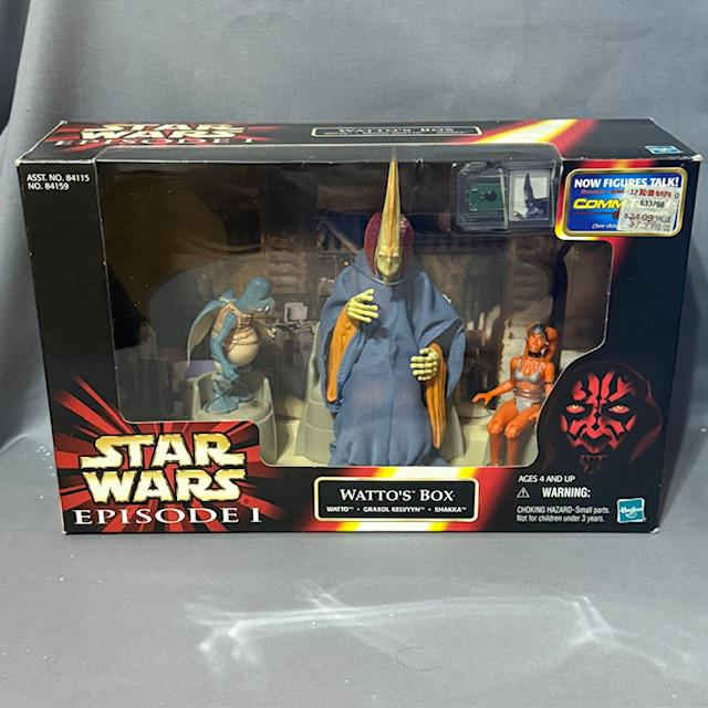 Wattos Box Graxol Kelvyyn Action Figures Star Wars 1999 Hasbro MOC