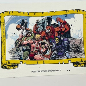 Adesivo per carte collezionabili Masters of Universe 1984 Puzzle Mattel He-Man Beast Man vtg