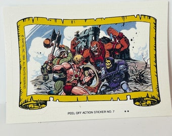 Pegatina de tarjeta coleccionable de Masters of Universe de 1984, rompecabezas de Mattel, He-Man, Beast Man, vintage