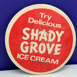 MILK BOTTLE CAP vintage dairy pasteurized farm advertising vtg cow pog 1930 ephemera Shady Grove ice cream california North Carolina Texas