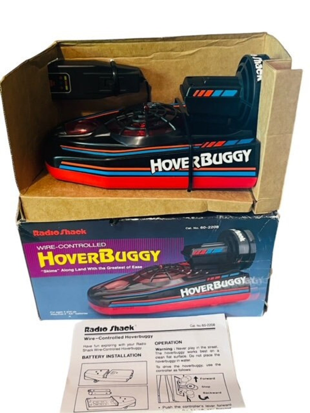 Hover Buggy Boat Water Toy Radio Shack Remote Control Car Vtg Wire Box Drag Race BMC1 Etsy