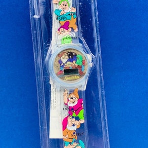 WALT DISNEY WATCH vintage Disneyland world Sammlerjacke Japan Sammler Uhr Schneewittchen 7 7 Zwerge dopey grumpy doc