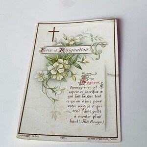 HOLY PRAYER CARD antique vintage paper ephemera collectible church gift decor Christian Catholic Jesus Christ 1942 St Sulpice lebel bouasse