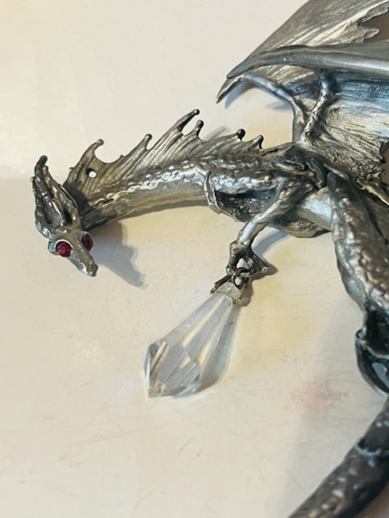Pewter Dragon Figurine Magic Wizard Spoontiques Rawcliffe Etsy