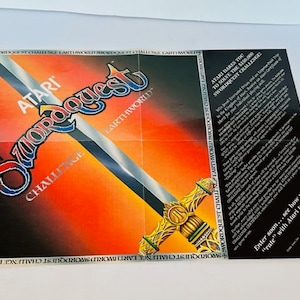 Swordquest Atari Video Game Manual Guide vtg electronics poster ephemera 1983