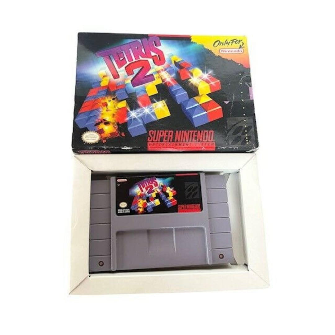 Super Nintendo Video Game Vtg SNES Box 1994 Tetris 2 Two Puzzle