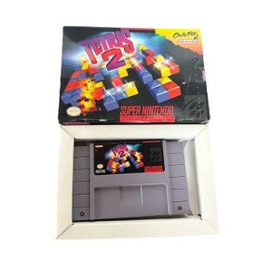 Super Nintendo Video Game vtg SNES box 1994 Tetris 2 Two puzzle prodigy NES