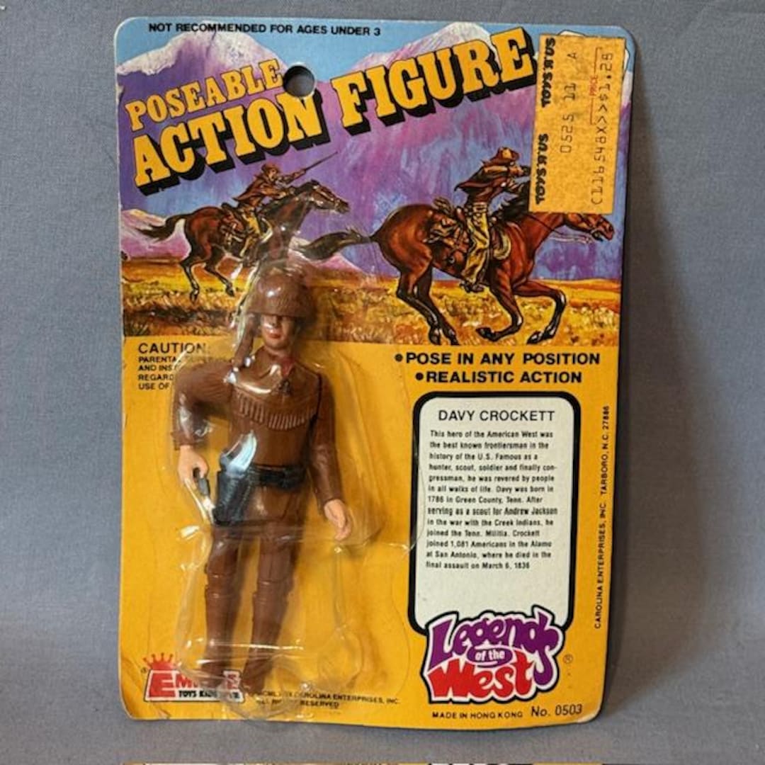 Vintage Davy Crockett Figure SEALED Excel Toy 1980 Legends West