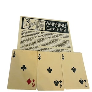 Magician toy vtg Magic Shop Trick 1940s Whitman Publishing Mystic Vanishing card