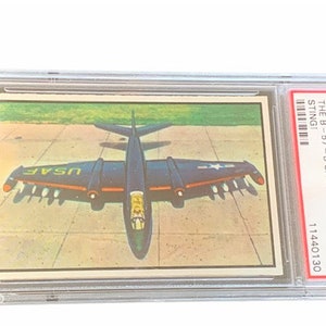 Power for Peace Militär Sammelkarte Vintage 1954 PSA 8 Bundesheer Marines Luftwaffe Navy Ephemera #69 B-57 Martin Kampfflugzeug Flugzeug
