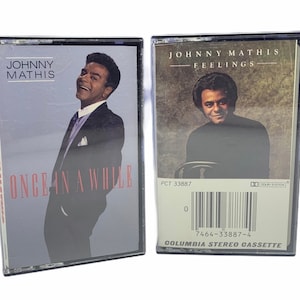 Fitas cassete lote misto 2 pares conjunto vtg músicas Johnny Mathis fácil ouvir de vez em quando sentimentos