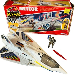 Kenner Mask vtg action figure toy M.A.S.K. 1987 Meteor Ace Riker COMPLETE box mobile tank jet pod BMC3