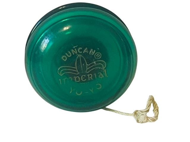 Emerald Green Imperial Yoyo Tournament Toy Yo-yo Vtg Yo Neon Jade