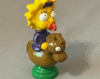 Vintage Simpsons Figure 3D Chess Set Piece Board Game Part 1992 Maggie Knight Purple Green