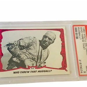 Horror Universal Monster You'll Die Laughing Trading Card Vintage 1980 Topps Graded PSA 9 Mint Kharis Mummy Curse Hand #64 gooide modderbal