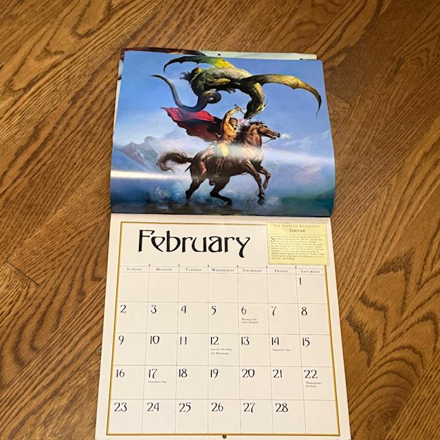 Vintage Boris Vallejo 1997 Calendar Domuta Simvar Mala Susat Tlini