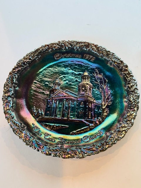 ガラスプレート　アンティーク　アメリカ　フェントン フェントン アート カーニバル ガラス コレクター プレート フィギュア