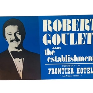 Robert Goulet Einrichtungs-Postkarte vtg Ephemera Postkarte Frontier Hotel Vegas