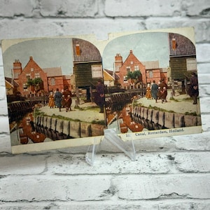 Vintage Stereo View Scope Card Stereoview Stereoscope Photo Rotterdam Holland