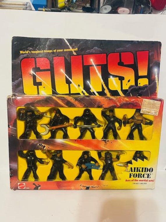 Aikido Force G.U.T.S. Mattel Soldiers Vtg Figures MOC Box Ninja
