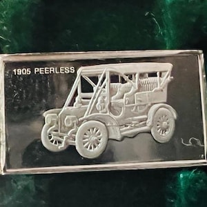 Franklin Mint Silver Bar Mini Ingot 1975 Centennial Car Classic 1905 Peerless