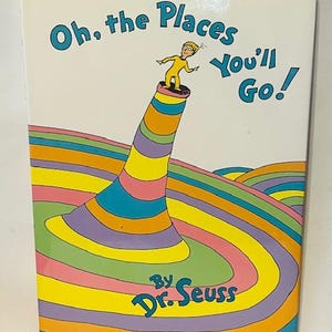 Dr. Deuss Oh Places you'll go vtg 1990 Accessoires Katze in Hut Hard Cover Jacke