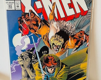 X-Men #33 Comic-Buch Marvel Super Heroes Vtg 1994 Sabretooth Kubert Art Gambit BC5