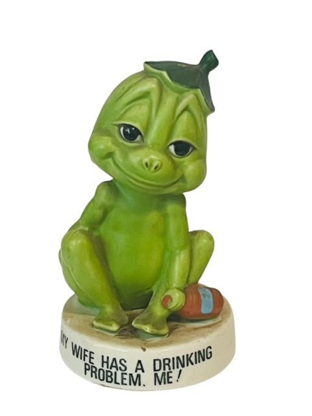 Problem Child Frog Frog Figurine Vtg Anthropomorphic Toad Quotes Gift Enesco Wife Drinking ...