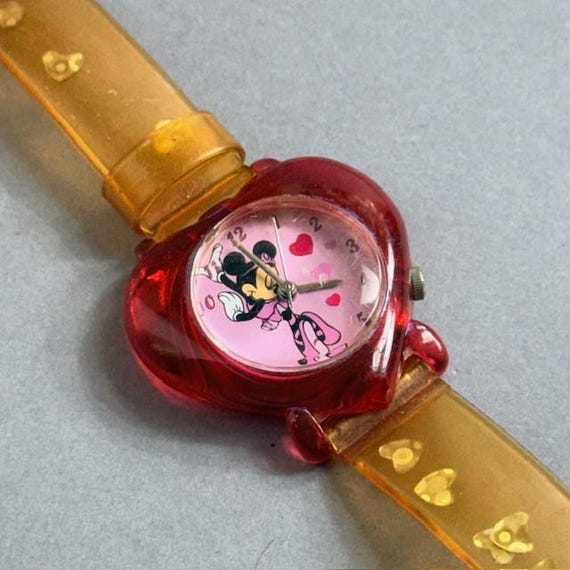 Vintage Walt Disney Watch Wristwatch Minnie Mouse Lorus Red  display picture 1