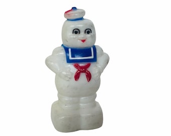 Mini figura de plástico de Ghostbusters Stay Puft Marshmallow Man Sacapuntas Juguetes de Ghostbusters vintage 1987 RARO Peter Egon Ray Winston
