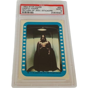 Star Wars Trading Card vintage Graded PSA 9 mint vtg #52 Darth Vader Anakin Skywalker Sith Lord album sticker RARE population 3 pop