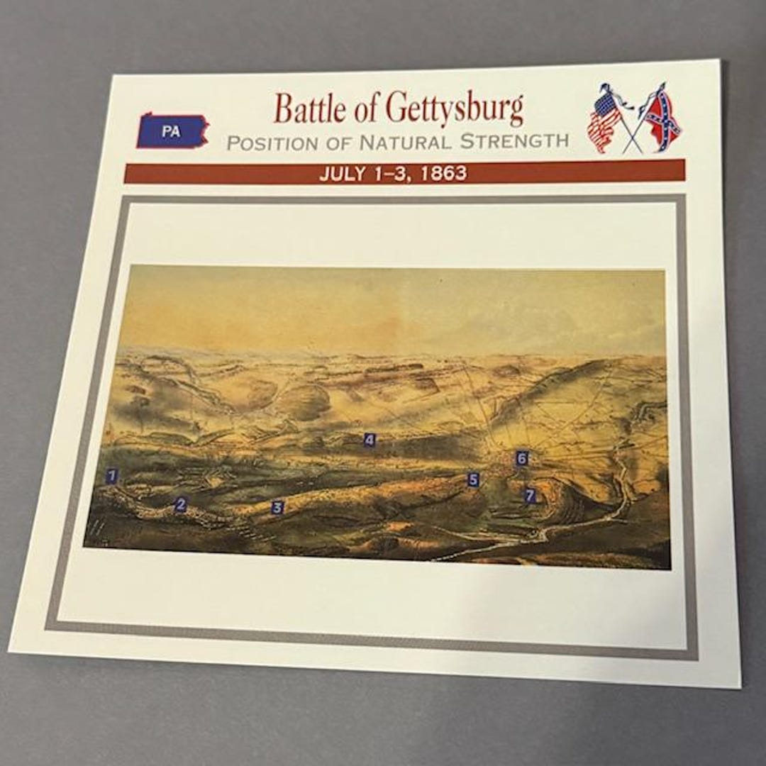 Vintage Civil War Card 1995 Atlas Military Battles Campaign Gettysburg