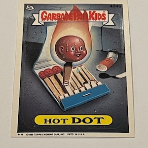 Garbage Pail Kids vtg Sticker Card 1988 Topps Series 12 Hot Dot 494b Match Head