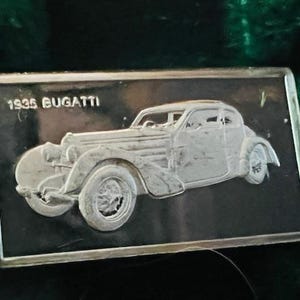 フランクリン ミント シルバー バー ミニ インゴット 1975 センテニアル カー 1935 ブガッティ クラシック ヴィンテージ
